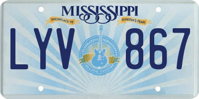 MS license plate LYV867