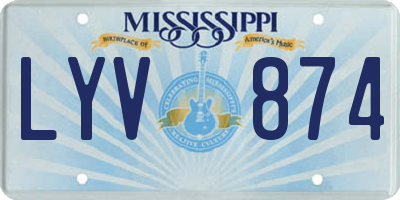 MS license plate LYV874