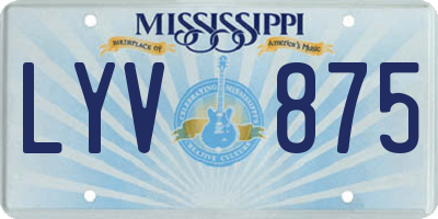 MS license plate LYV875
