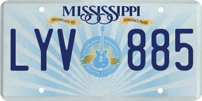 MS license plate LYV885