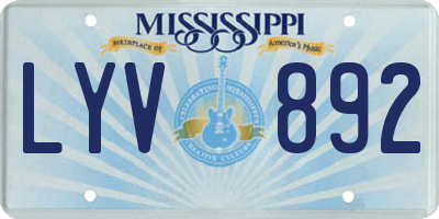 MS license plate LYV892