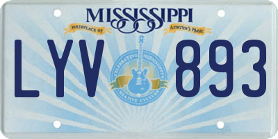 MS license plate LYV893