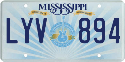 MS license plate LYV894