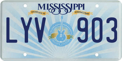 MS license plate LYV903
