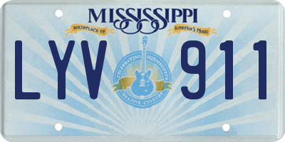 MS license plate LYV911
