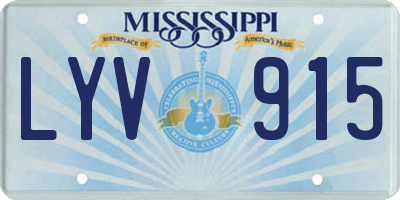 MS license plate LYV915