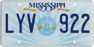 MS license plate LYV922