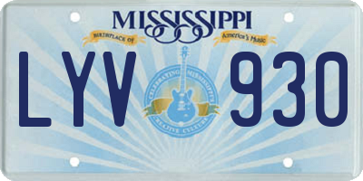 MS license plate LYV930
