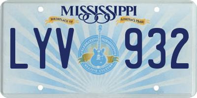 MS license plate LYV932