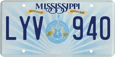 MS license plate LYV940