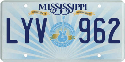 MS license plate LYV962