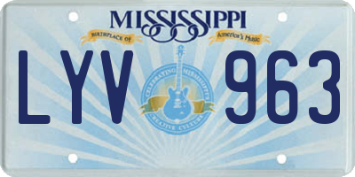MS license plate LYV963