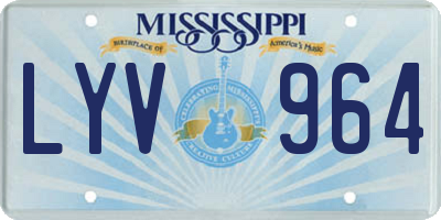 MS license plate LYV964