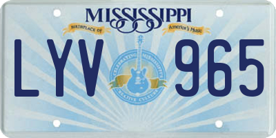 MS license plate LYV965