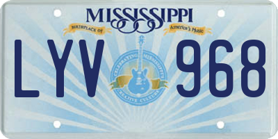 MS license plate LYV968