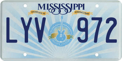 MS license plate LYV972