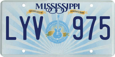MS license plate LYV975