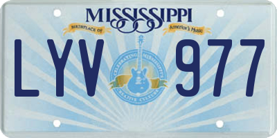 MS license plate LYV977