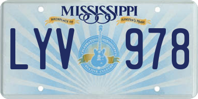 MS license plate LYV978