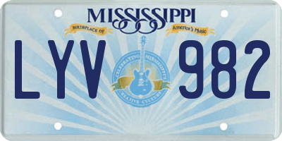 MS license plate LYV982