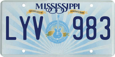 MS license plate LYV983