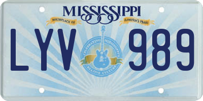 MS license plate LYV989