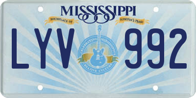 MS license plate LYV992