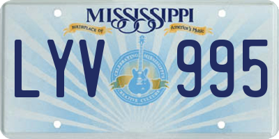 MS license plate LYV995