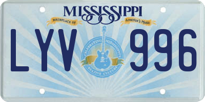 MS license plate LYV996