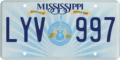 MS license plate LYV997