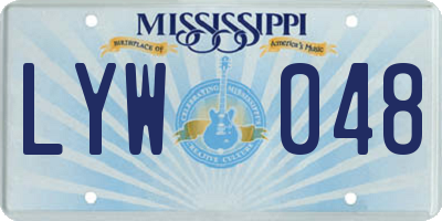 MS license plate LYW048