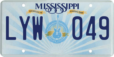 MS license plate LYW049