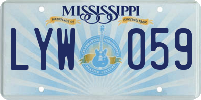 MS license plate LYW059
