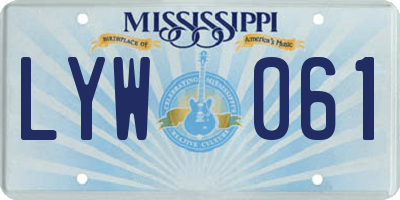 MS license plate LYW061