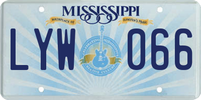 MS license plate LYW066