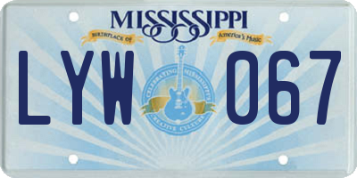 MS license plate LYW067