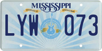 MS license plate LYW073
