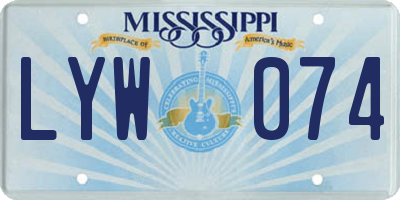 MS license plate LYW074