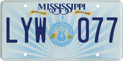 MS license plate LYW077