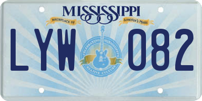 MS license plate LYW082