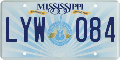 MS license plate LYW084