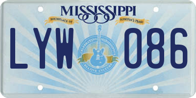 MS license plate LYW086