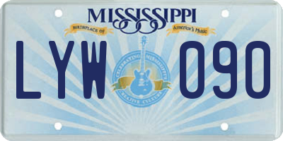 MS license plate LYW090