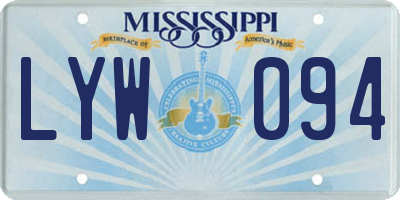 MS license plate LYW094
