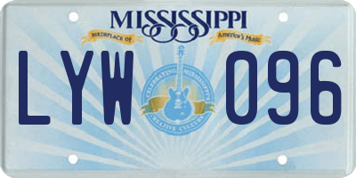 MS license plate LYW096