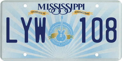 MS license plate LYW108