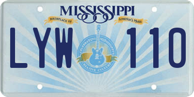 MS license plate LYW110