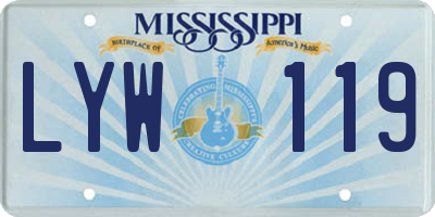MS license plate LYW119