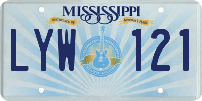 MS license plate LYW121