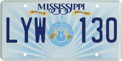 MS license plate LYW130
